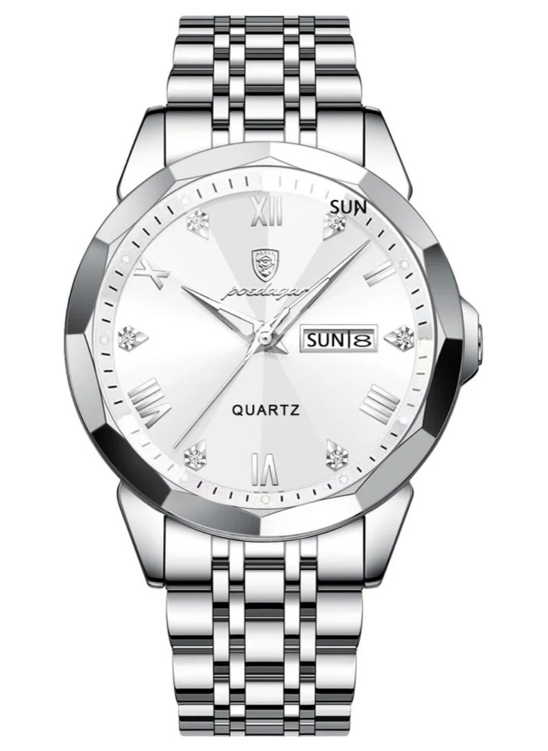 POEDAGAR Waterproof Luminous Men's Watch Quartz，Men's Wrist Watches
