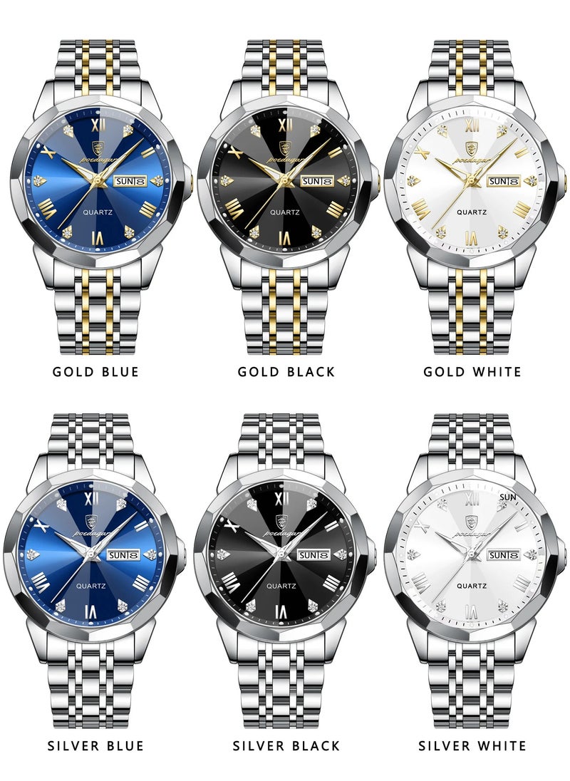 POEDAGAR Waterproof Luminous Men's Watch Quartz，Men's Wrist Watches