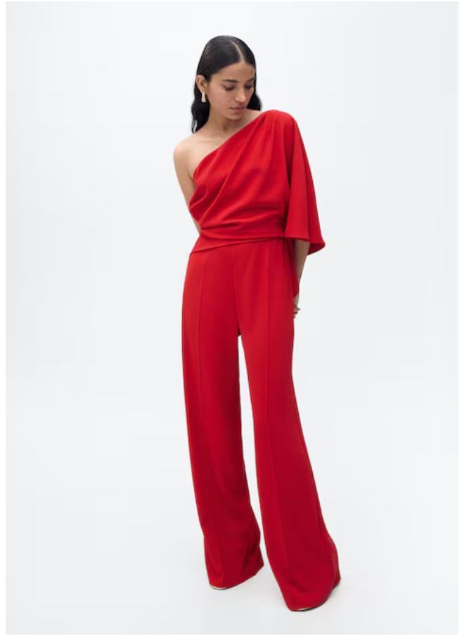 Asymmetrical Flared Sleeve Jumpsuit