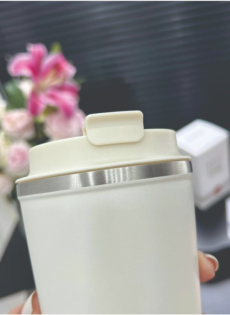 Insulated Coffee Cup, New Advanced Technology Travel Mug, Leak Proof Stainless Steel Vacuum Cup, Reusable Durable Coffee Tumbler With Lid For Home Office Travel, (1pc, Size 350 ML)