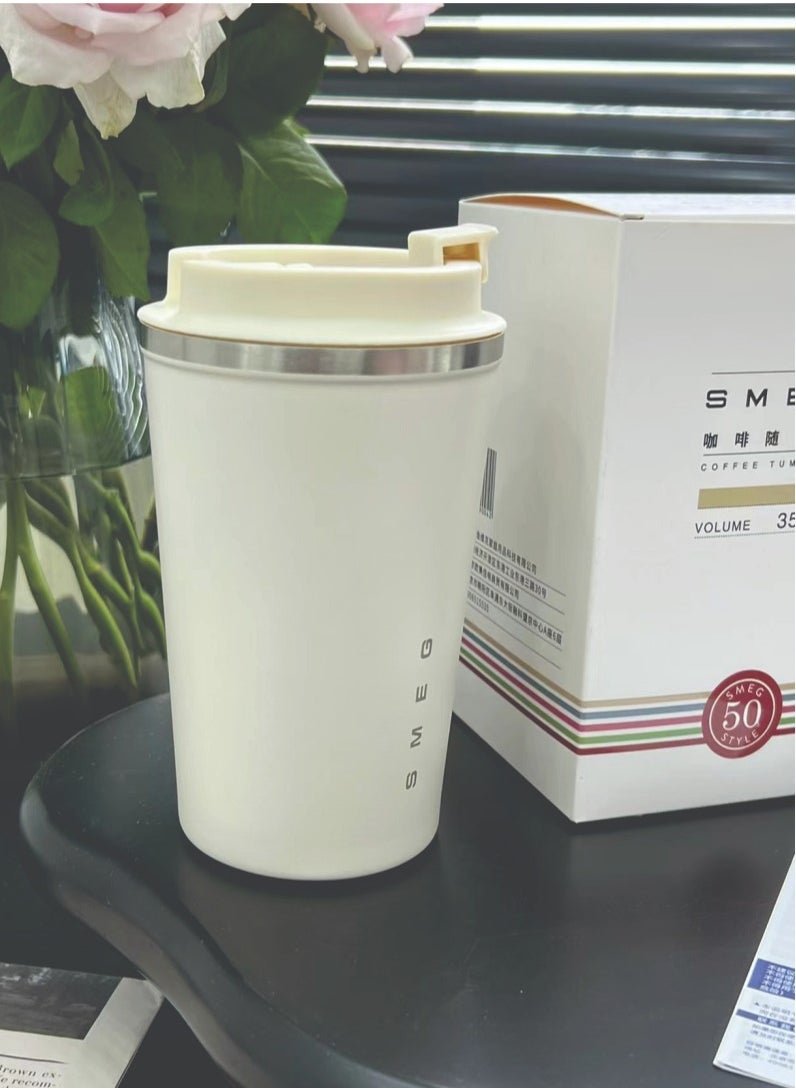 Insulated Coffee Cup, New Advanced Technology Travel Mug, Leak Proof Stainless Steel Vacuum Cup, Reusable Durable Coffee Tumbler With Lid For Home Office Travel, (1pc, Size 350 ML)
