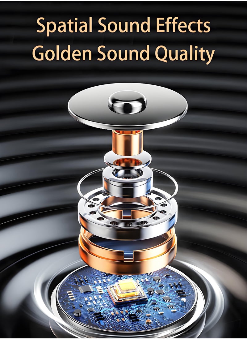 HYUNDAI High Quality Wireless Bluetooth Headphones Ear-hook Headphones Sports Noise Cancelling Lanyard Headphones 3D Stereo Suspension Bluetooth Headphones Waterproof Headphones Noise Cancelling (Black)