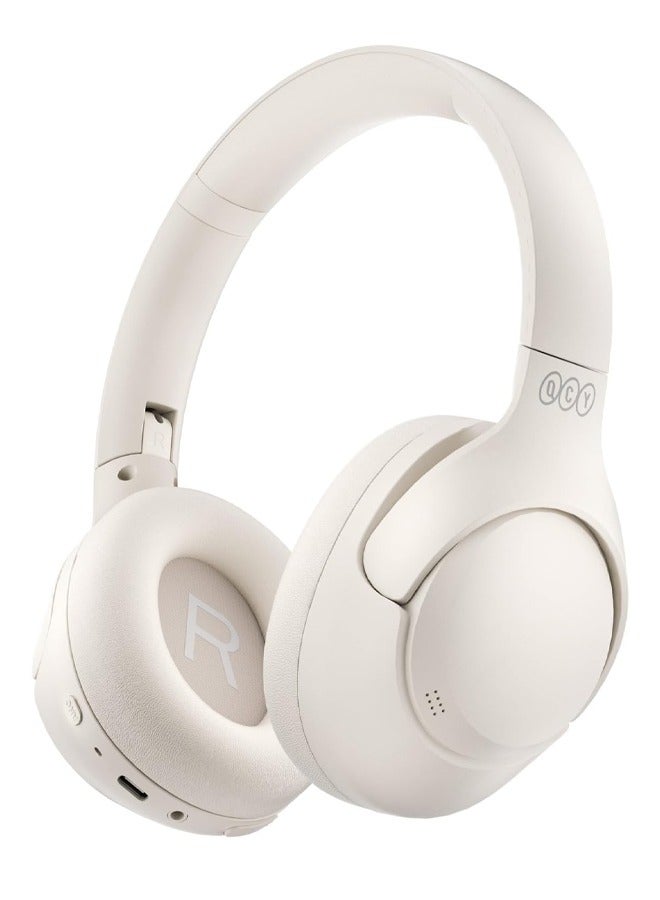 H3 ANC Active Noise Cancelling Headphones, Bluetooth 5.4 Wireless Over-Ear Headphones, Hi-Res Audio, Deep Bass, Multipoint Connection, 60H Playtime, Custom EQ via App White