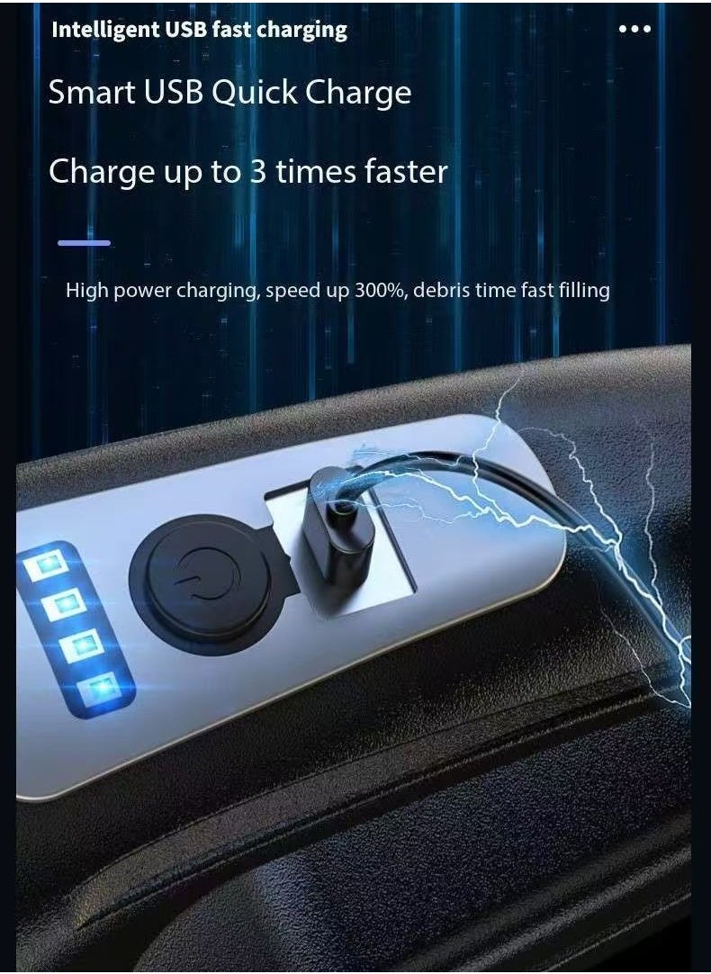 Car vacuum cleaner with high suction power, wireless charging, suitable for household use, small handheld, high-power, and powerful cars