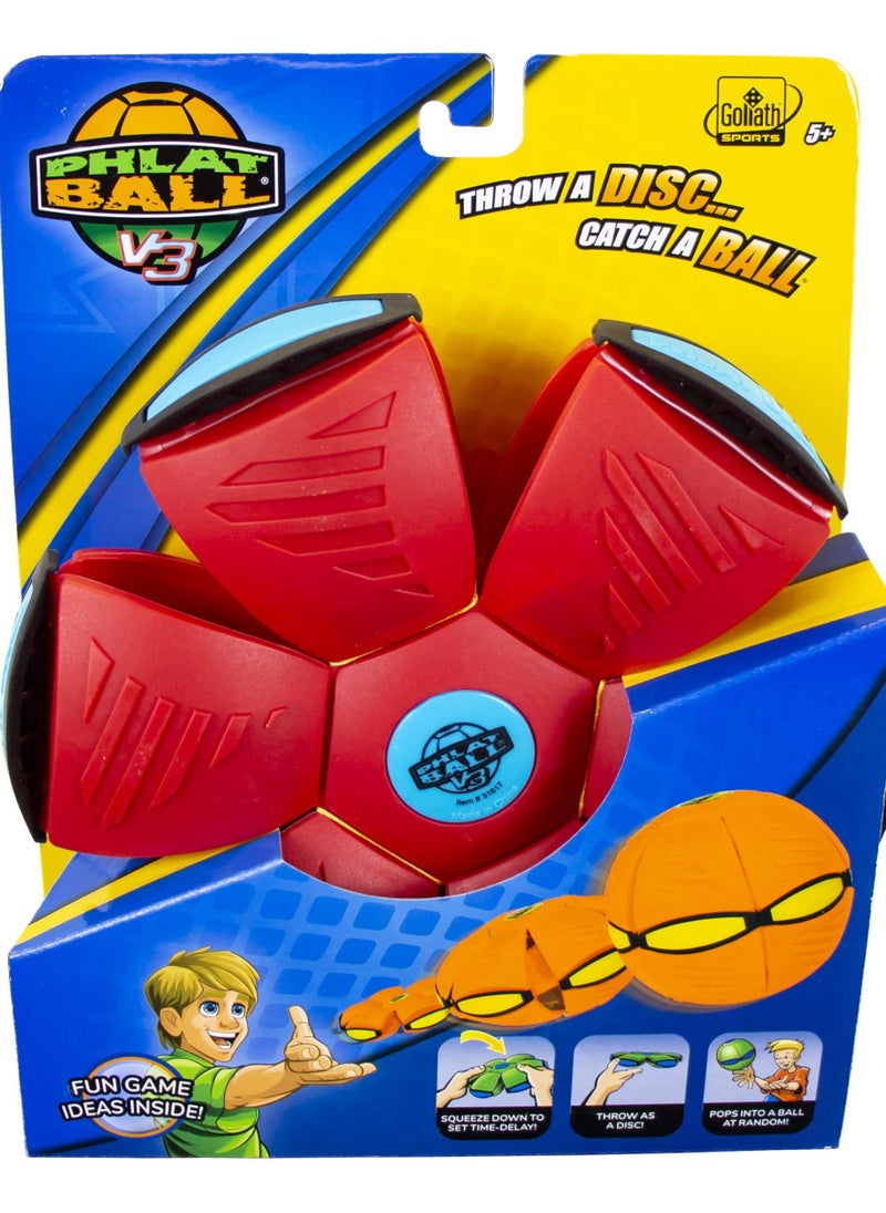Pop-Up Flat Flying Saucer and Bouncing Ball Toy Set for Kids - 2 Pack (Red and Blue) with Light-Up Features for Fun Outdoor Play
