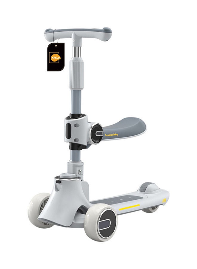 Three In one Children's Scooter Can Sit And Ride Led Light Flashing Wheel Adjustable Height Foldable Scooter Removable Seat Outdoor Activities For Boys Girls