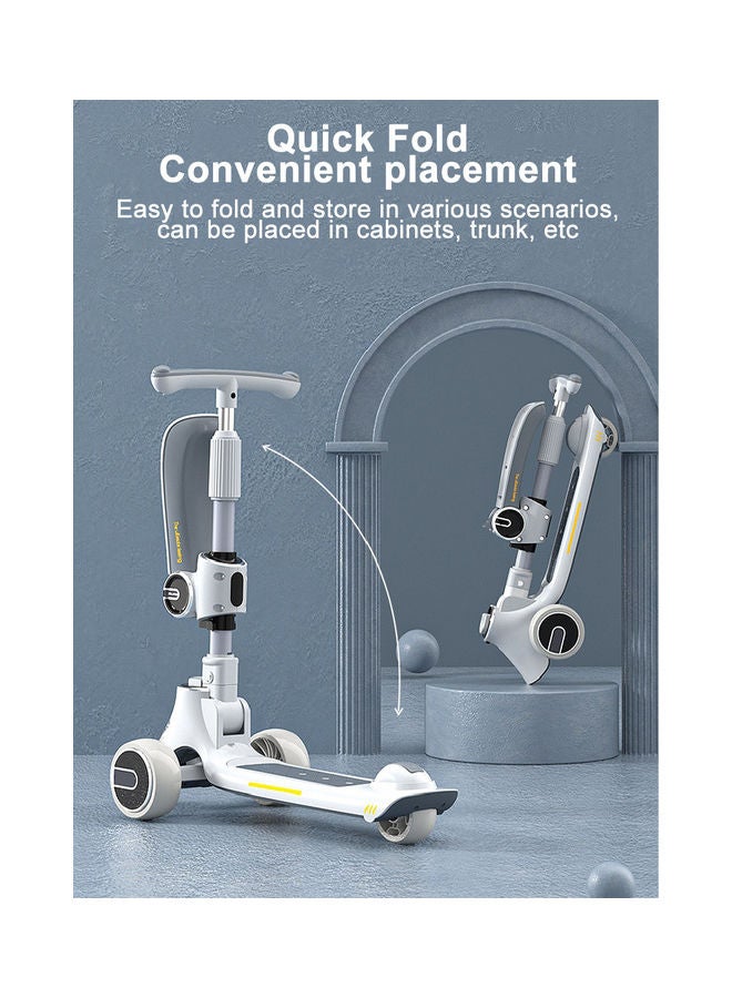 Three In one Children's Scooter Can Sit And Ride Led Light Flashing Wheel Adjustable Height Foldable Scooter Removable Seat Outdoor Activities For Boys Girls