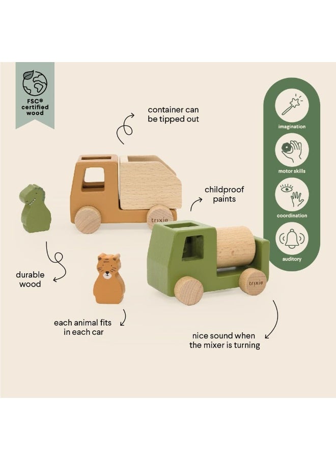 Trixie Wooden Construction Vehicles Animals set