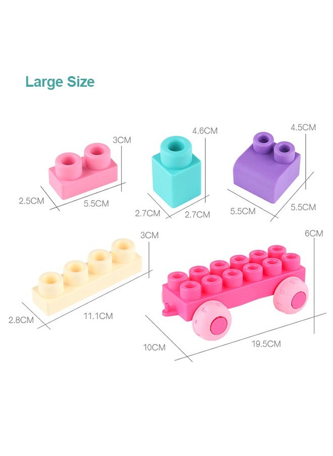 Soft Building Block Early Educational Toy, Can Be Boiled And Bitten, and Build a Preschool Education Sensory Stacking Rock, Suitable for Baby 1-3 Years Old Blocks Toy