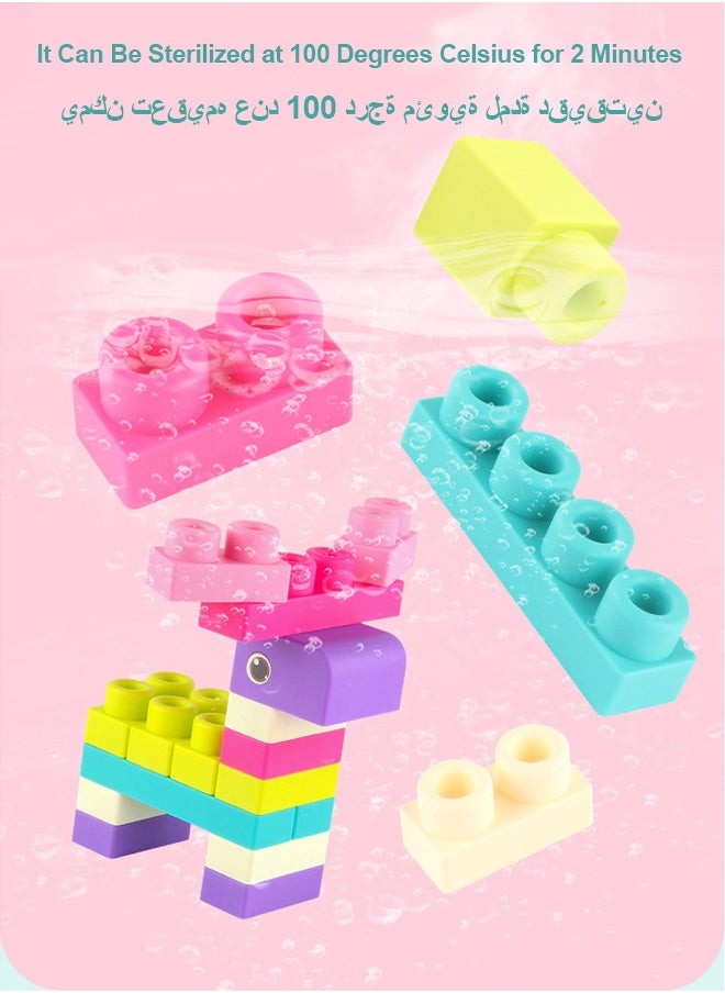 Soft Building Block Early Educational Toy, Can Be Boiled And Bitten, and Build a Preschool Education Sensory Stacking Rock, Suitable for Baby 1-3 Years Old Blocks Toy