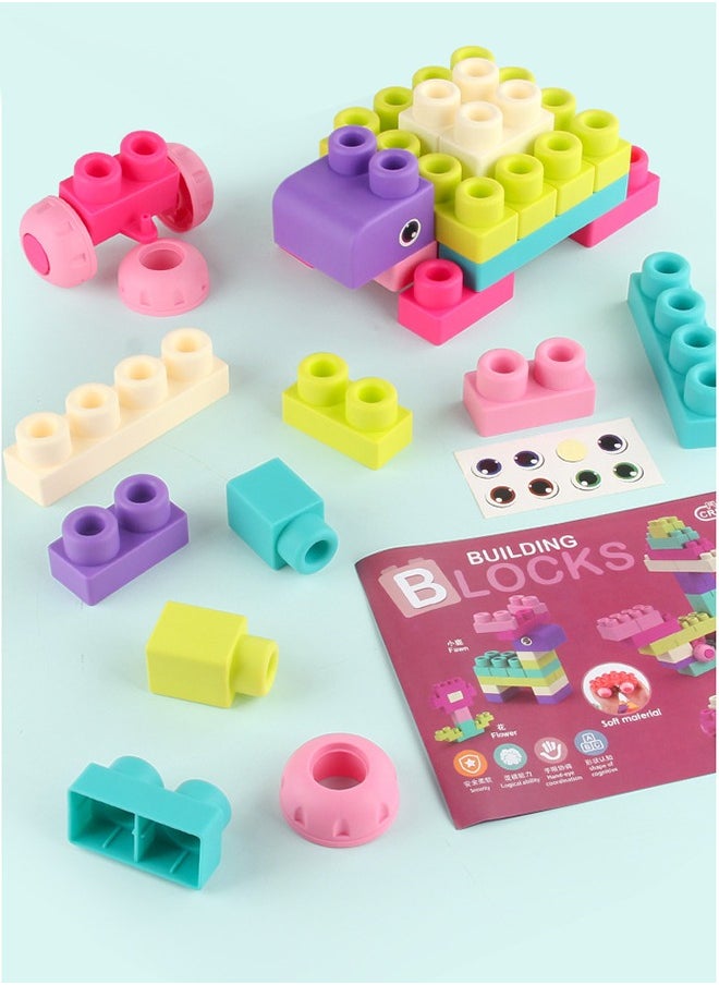 Soft Building Block Early Educational Toy, Can Be Boiled And Bitten, and Build a Preschool Education Sensory Stacking Rock, Suitable for Baby 1-3 Years Old Blocks Toy