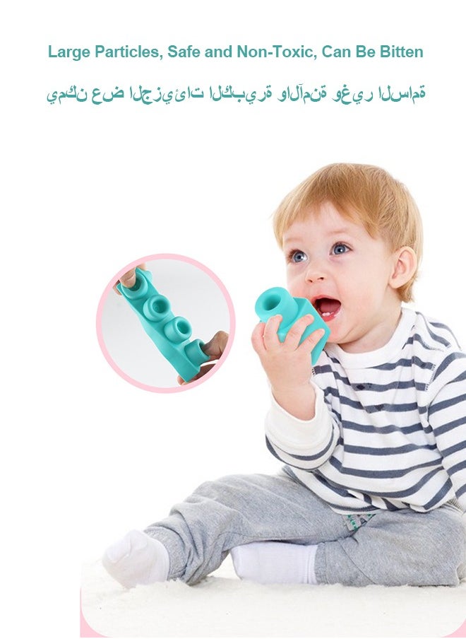 Soft Building Block Early Educational Toy, Can Be Boiled And Bitten, and Build a Preschool Education Sensory Stacking Rock, Suitable for Baby 1-3 Years Old Blocks Toy