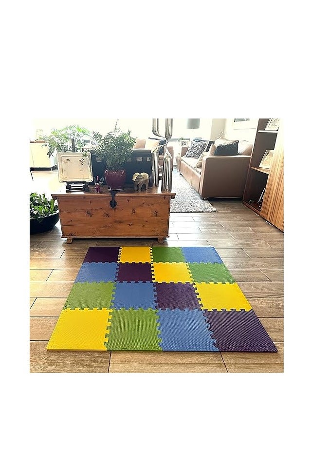 Soft Non-Toxic Baby Play Mat | Toddler Play Mat | Colorful Jigsaw Puzzle Play Mat | 16+2 Bonus Cube Foam Floor Mat for Kids and Babies | EVA Foam Interlocking Floor Mat