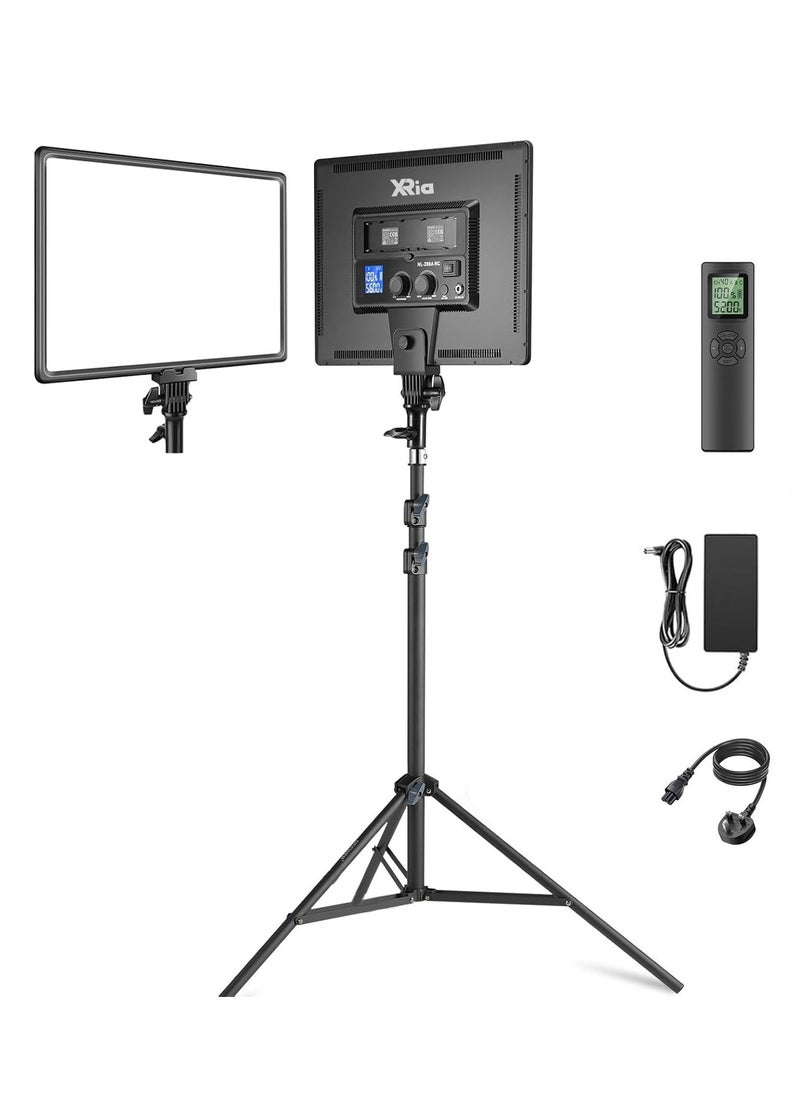 Xria SL-288ARC Bi-color Ultra-thin Soft Panel LED Light 3200k-5600k Color Temperature With LCD Display and Remote Controller (1-Light with Stand)