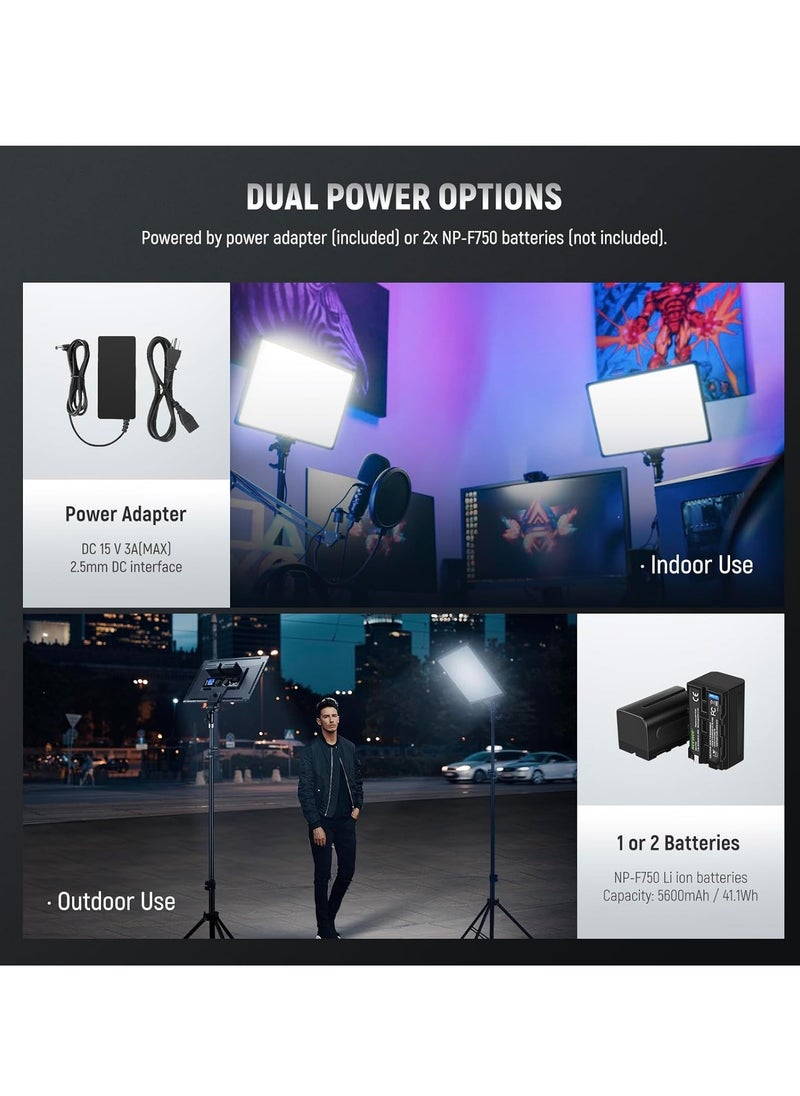 Xria SL-288ARC Bi-color Ultra-thin Soft Panel LED Light 3200k-5600k Color Temperature With LCD Display and Remote Controller (1-Light with Stand)