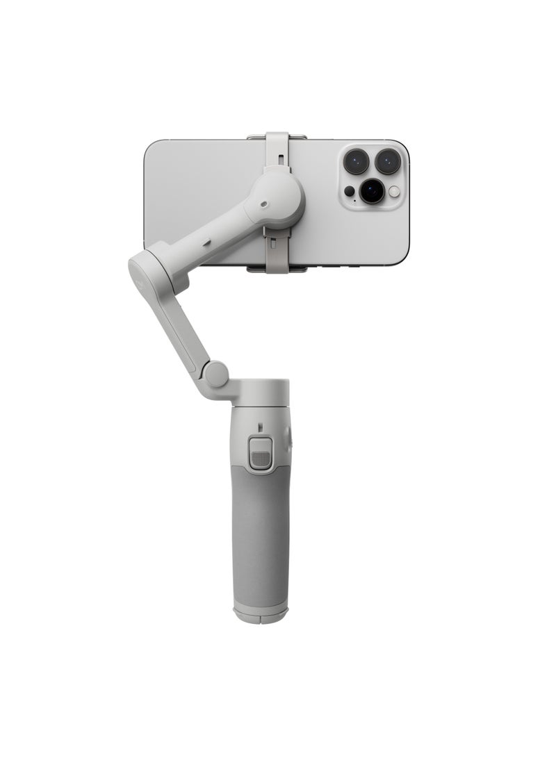 Osmo Mobile 7 Gimbal Stabilizer for iPhone, Android, Built-in Tripod, Ultra-Light, Comfortable Grip, 3-Axis Phone Gimbal, ActiveTrack 7.0, ShotGuides, One-Tap Edit, 10hrs Use, Phone Charging, Gray