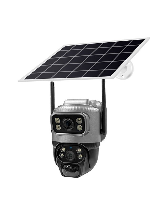 4K Outdoor Home Camera Solar Powered Outdoor Camera for Home Security Waterproof Alarm Camera Year-Round Power Color Night Vision Two-Way Talk All-Weather Recording