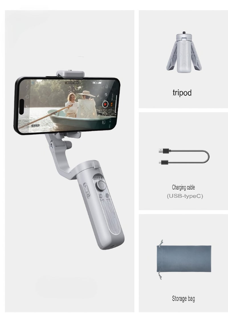 Gimbal Stabilizer, Lightweight And Portable Foldable Phone Stabilizer, Anti Shake Durable Smart Phone Holder Stabilizer For Youtuber Vlogging Video Recording, (1pc, Grey)