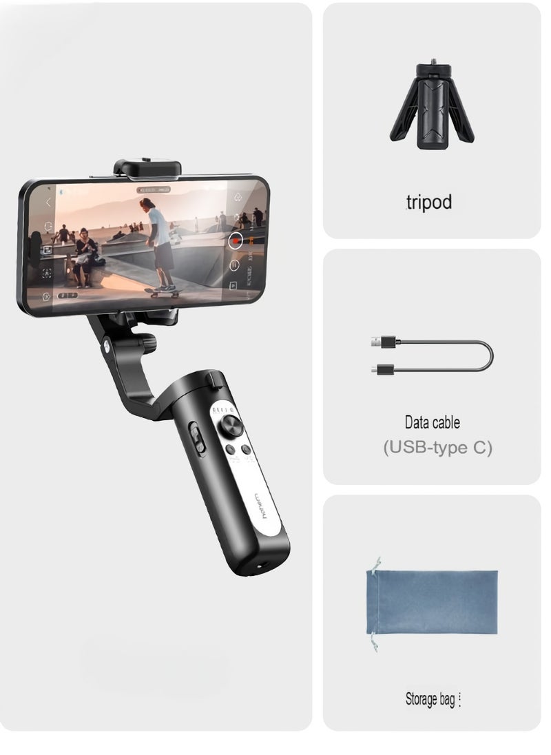 Gimbal Stabilizer, Lightweight And Portable Foldable Phone Stabilizer, Anti Shake Durable Smart Phone Holder Stabilizer For Youtuber Vlogging Video Recording, (1pc, Black)