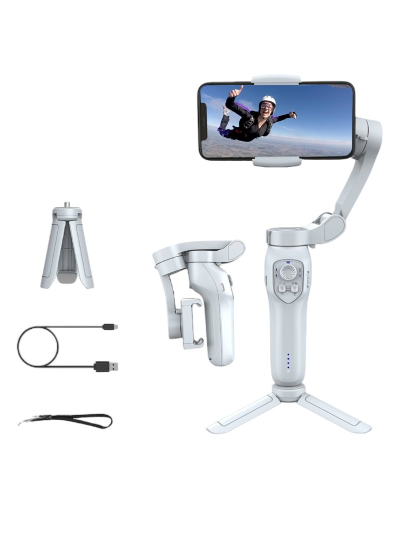 L7C Pro Smartphone Gimbal Stabilizer, Ultra-light Comfortable Foldable Phone Gimbal, Face Object Tracking 3 Axis Phone Gimbal For Video Recording, (L7C Pro, Grey, No Additional Modules)
