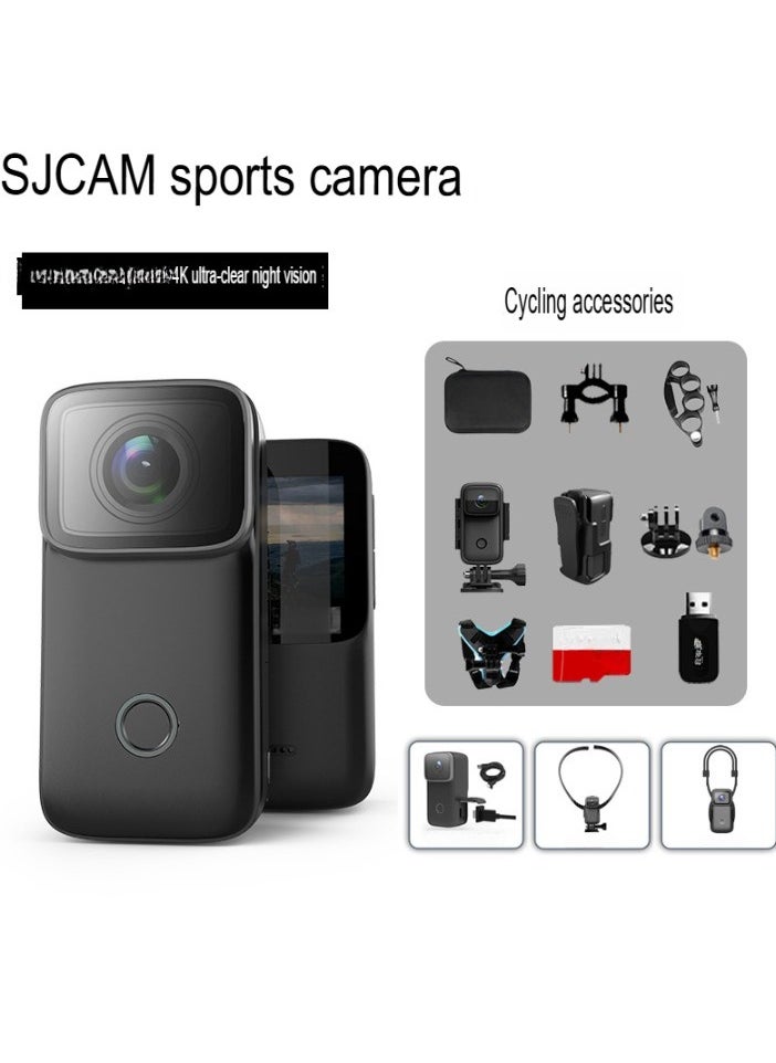 C200 Mini Action Camera, 4k Pocket Camera With Stabilization, Handheld And Wearable Sports Camera, Outdoor Camera For Underwater Sports, Bicycle, Vlogging, (1pc, C200 Black Package)