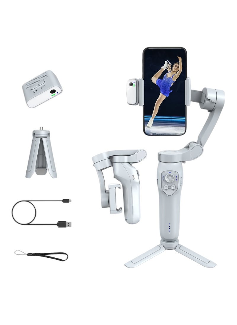 L7C Pro Smartphone Gimbal Stabilizer, Ultra-light Comfortable Foldable Phone Gimbal, Face Object Tracking 3 Axis Phone Gimbal For Video Recording, (L7C Pro AI Module, Grey)