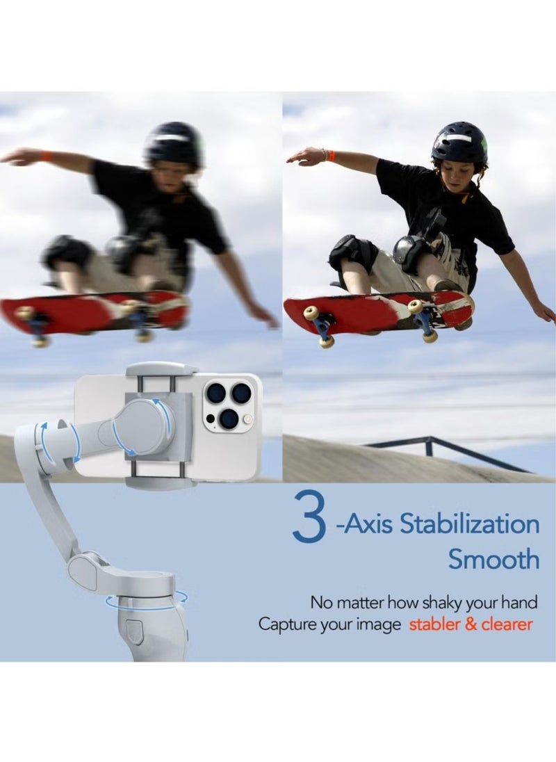 L7C Pro Smartphone Gimbal Stabilizer, Ultra-light Comfortable Foldable Phone Gimbal, Face Object Tracking 3 Axis Phone Gimbal For Video Recording, (L7C Pro AI Module, Black)