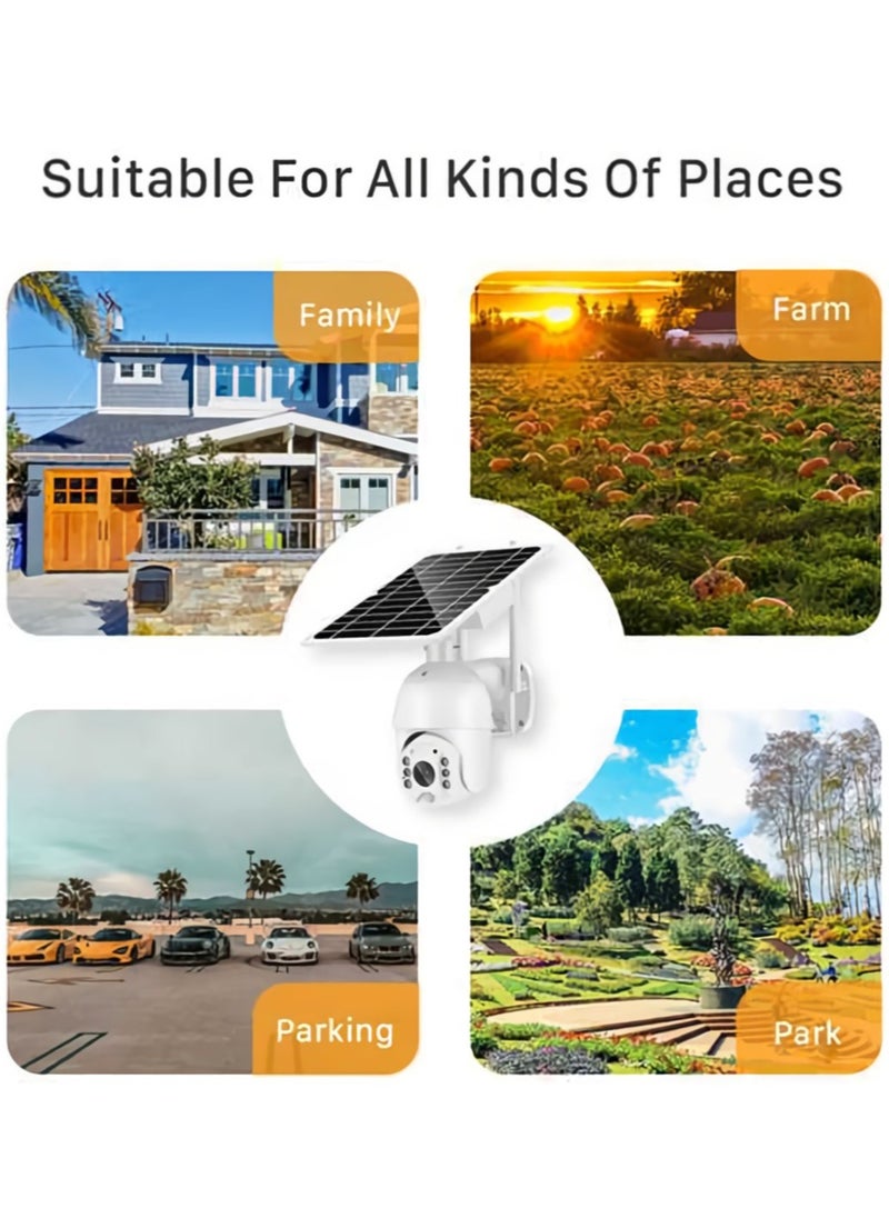 Wireless Solar Camera, PTZ Security Camera With Built In Battery, Lightweight And Portable Surveillance Camera, Rechargeable Waterproof CCTV Camera For Home Office, (1pc)