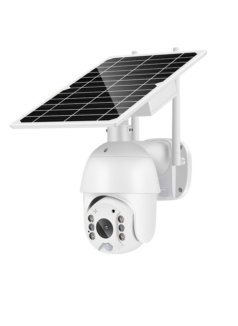 Wireless Solar Camera, PTZ Security Camera With Built In Battery, Lightweight And Portable Surveillance Camera, Rechargeable Waterproof CCTV Camera For Home Office, (1pc)