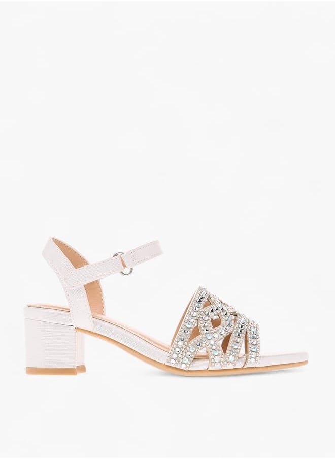Women's Embellished Sandals with Hook and Loop Closure
