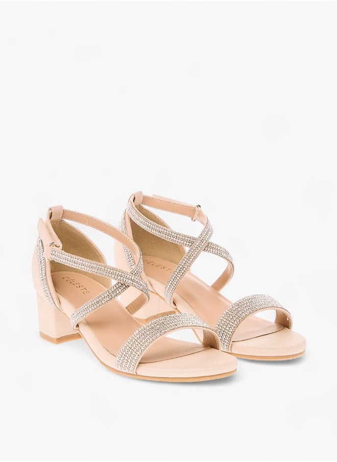 Girl's Embellished Sandals with Hook and Loop Closure Ramadan Collection