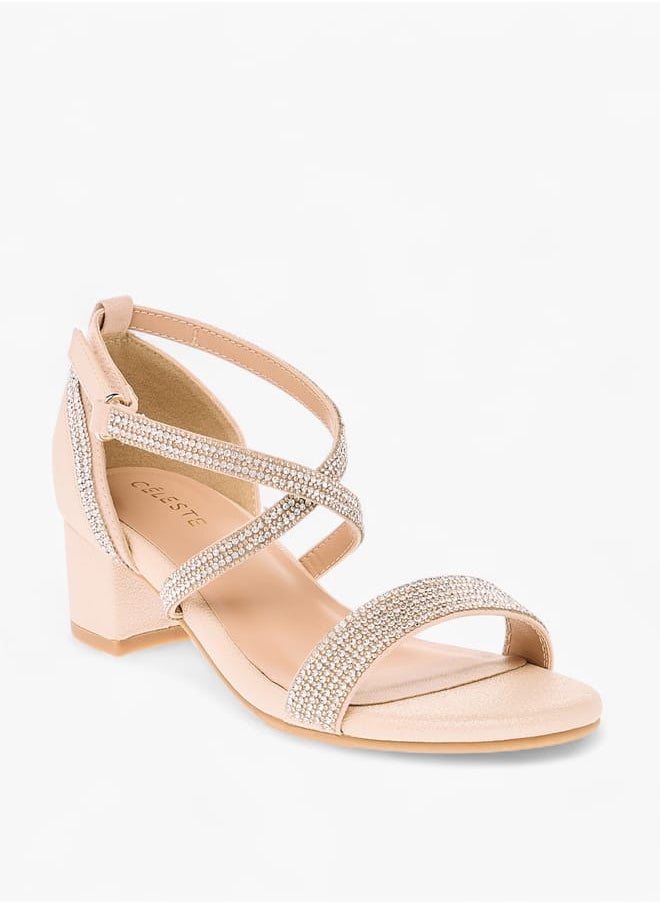 Girl's Embellished Sandals with Hook and Loop Closure Ramadan Collection
