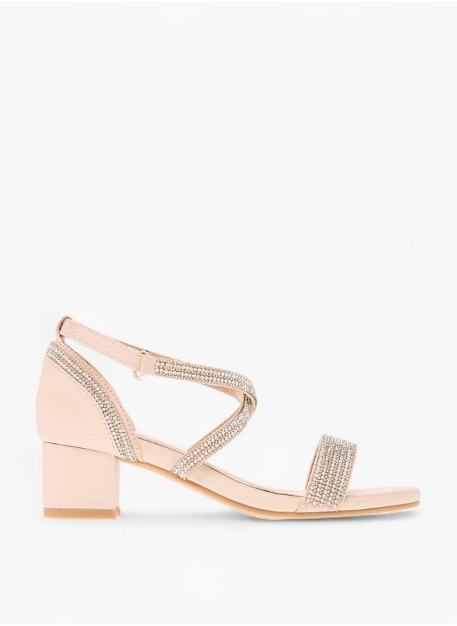 Girl's Embellished Sandals with Hook and Loop Closure Ramadan Collection