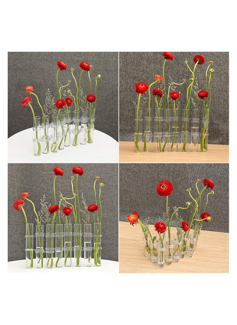 Test Tube Vase, Glass Flower Vases Hydroponic Glass Vase Desktop Plant Terrarium Planter 18x3CM
