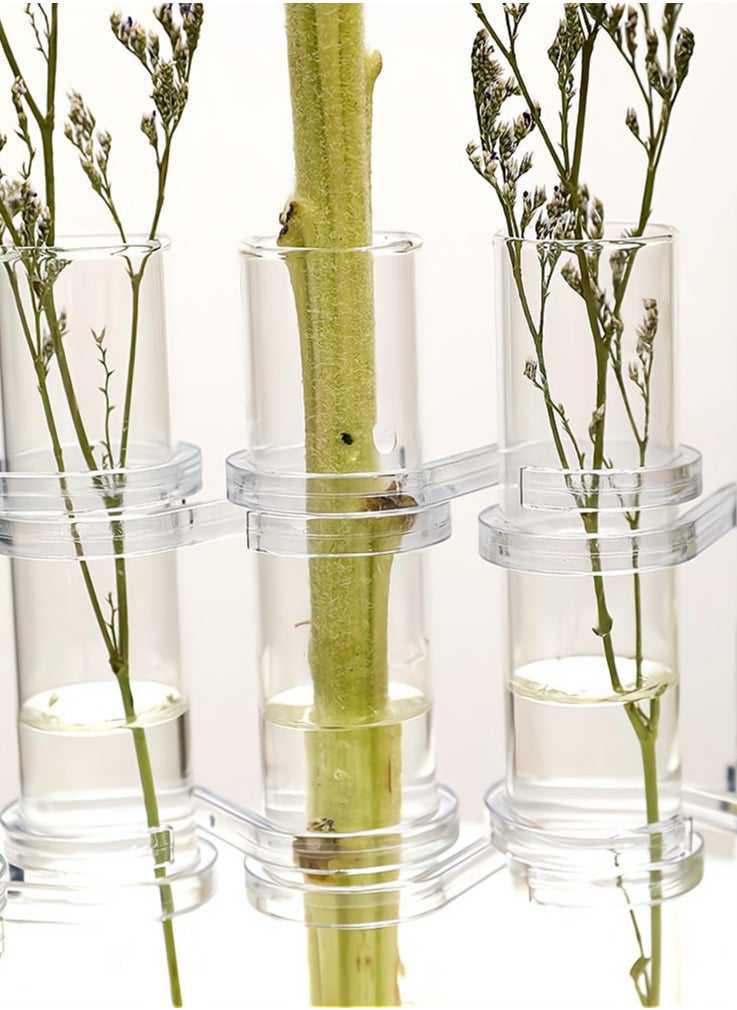 Test Tube Vase, Glass Flower Vases Hydroponic Glass Vase Desktop Plant Terrarium Planter 18x3CM