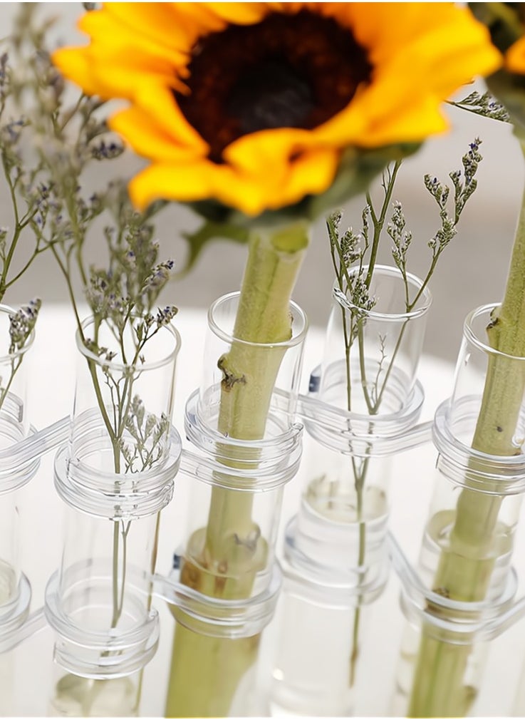 Test Tube Vase, Glass Flower Vases Hydroponic Glass Vase Desktop Plant Terrarium Planter 18x3CM