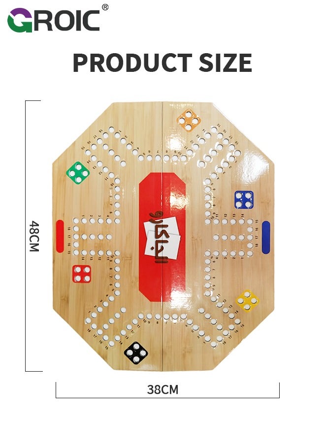 Jackaroo Board Game,Ludo Board Game,Folding Board Game for 2-6 Players with 24 Marbles and Cards,48 cm x 38 cm Size,Jackaroo Game Family Game Marble Game