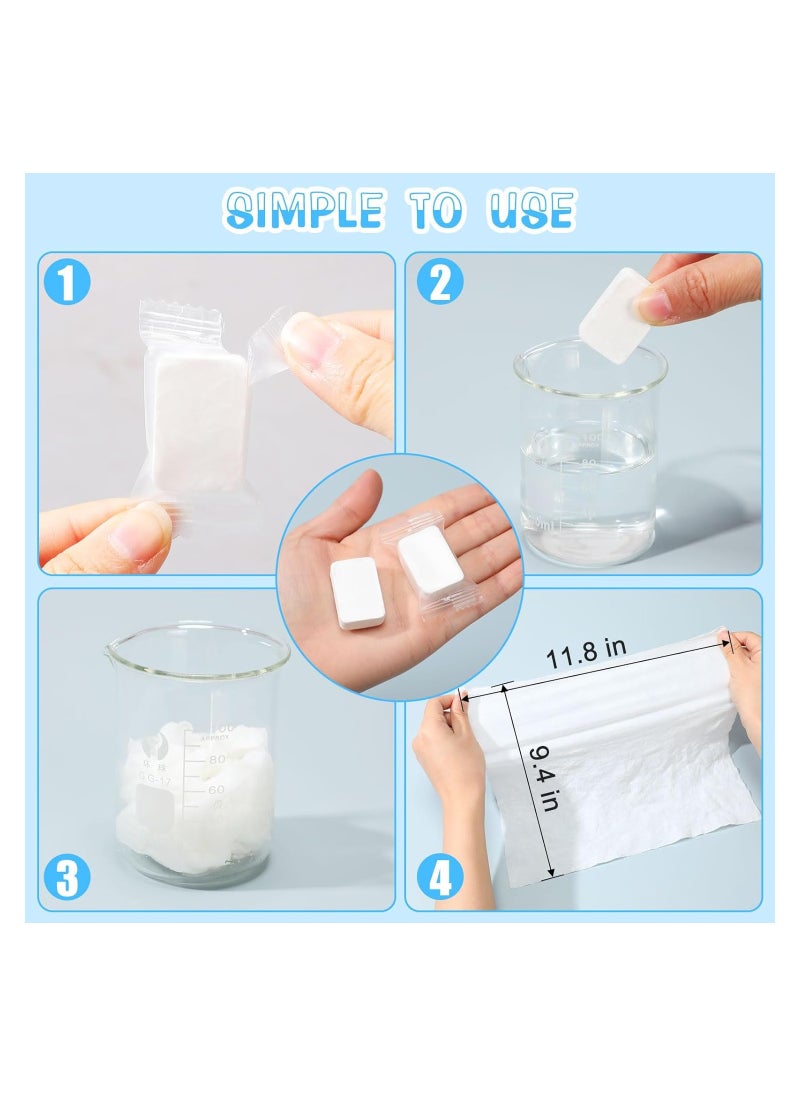 Compressed Towels 100 Pieces Toilet Paper Tablets Bulk Disposable Wash Cloths for Travel Compressed Washcloths Towels Portable Thicker Larger Pure Cotton for Outdoor Hotel 9.4 x 11.8 inch