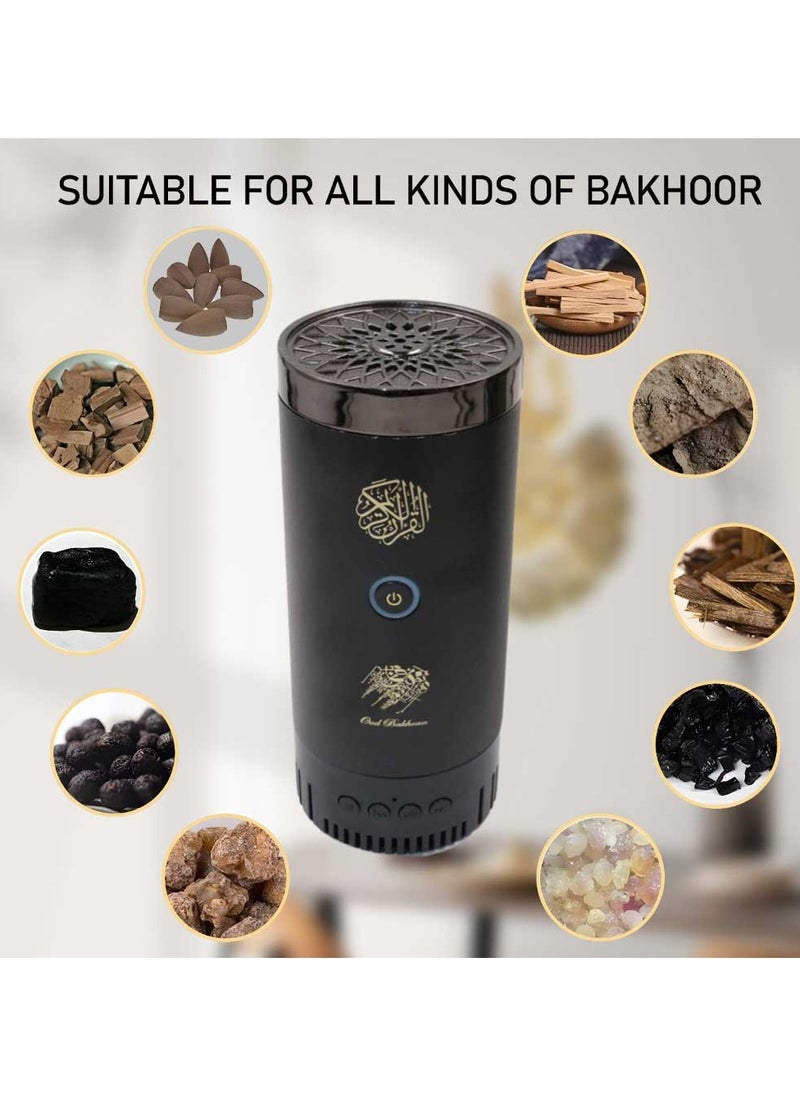Rechargeable Bakhoor Incense Oud Burner with Full Quran Muslim Speaker Remote Control