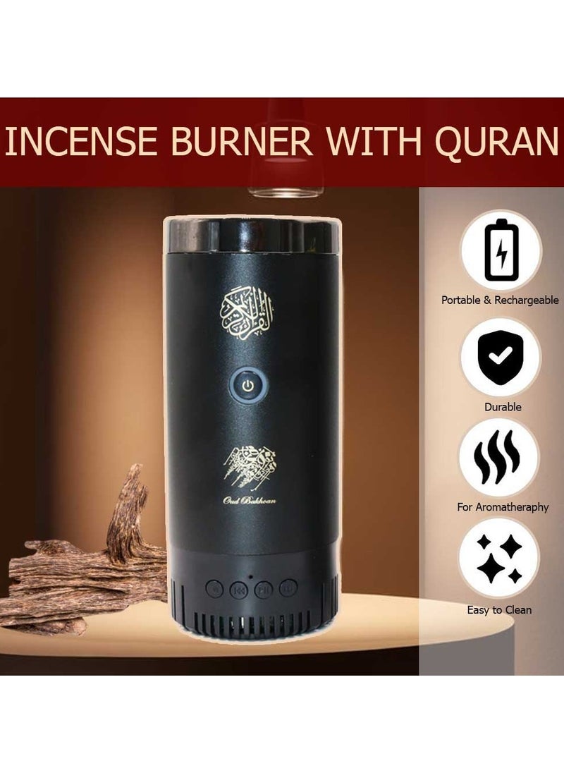 Rechargeable Bakhoor Incense Oud Burner with Full Quran Muslim Speaker Remote Control