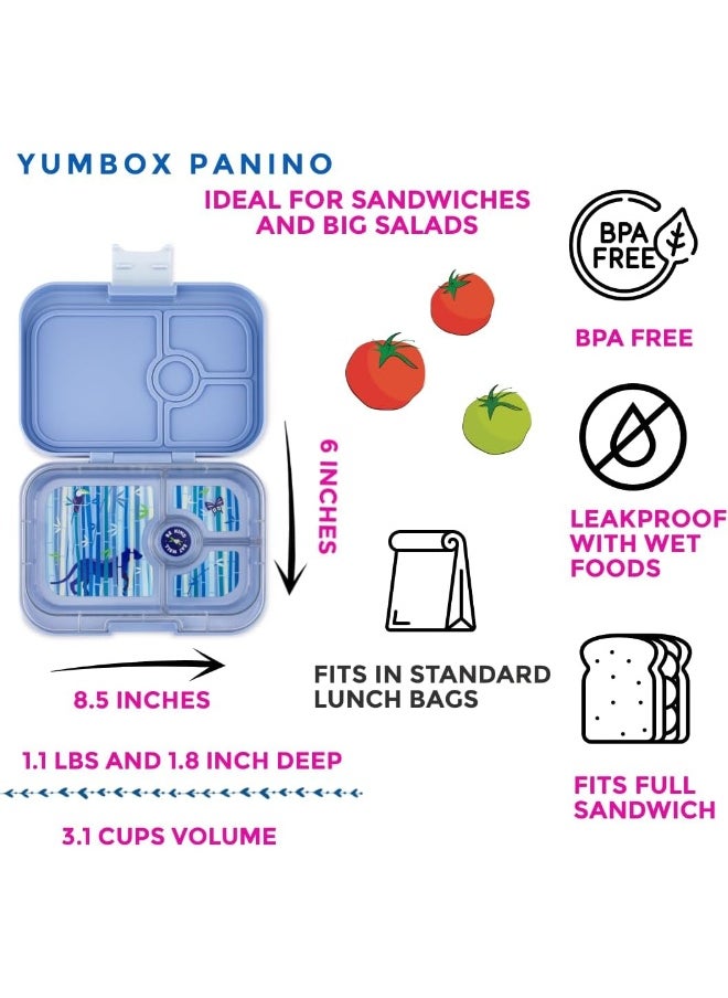Yumbox Panino Leakproof Bento Lunch Box Container for Kids & Adults (Hazy Blue (Panther Tray))