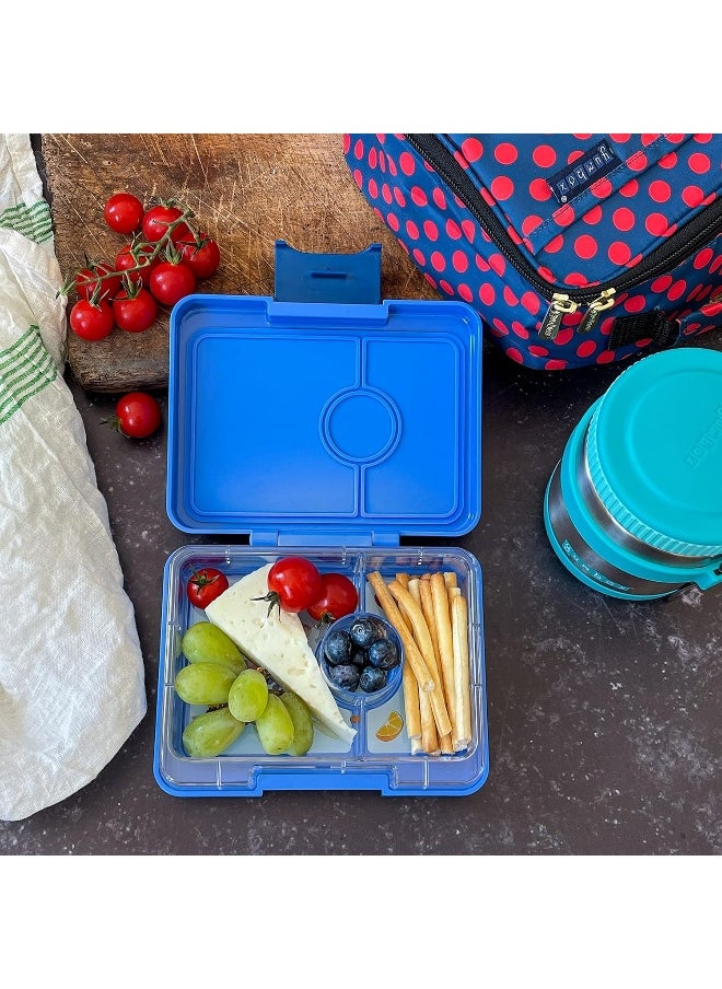 Yumbox Surf Blue Snack Box with Dinosaur Tray - 3-Compartment Bento 6.7x5.1x1.8 | Kid-Friendly | Healthy Snacks | BPA-Free & Easy Clean