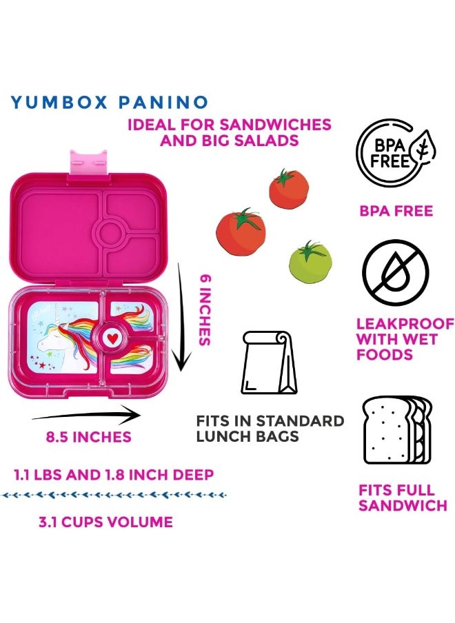 Yumbox Panino Leakproof Bento Lunch Box Container for Kids & Adults (Malibu Purple Unicorn)