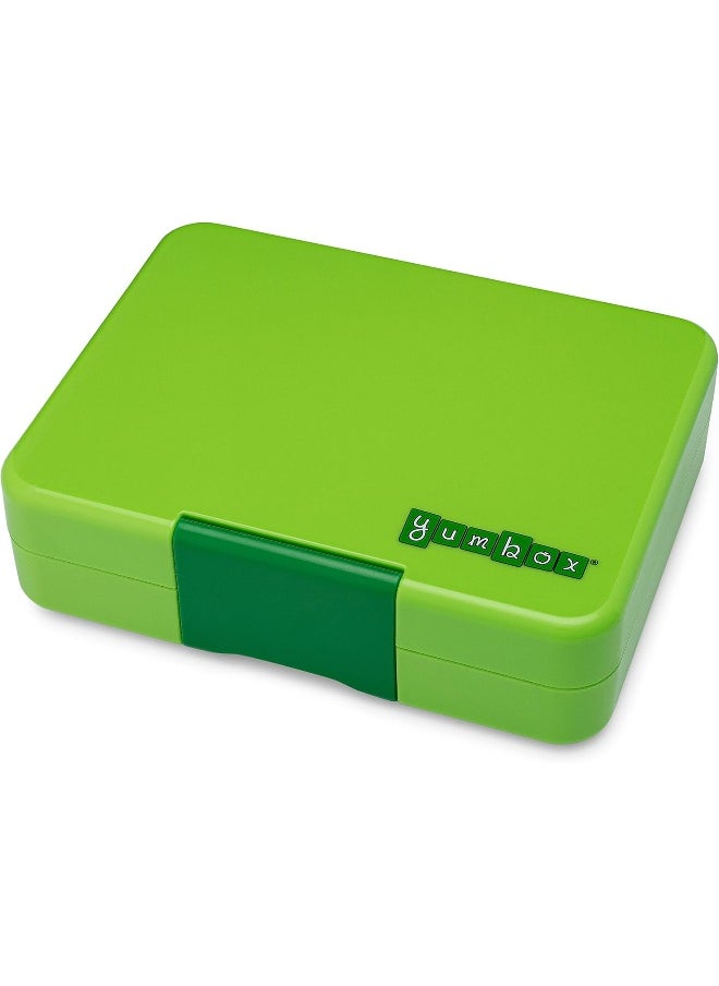 Yumbox Jurassic Green Snack Box with Dinosaur Tray - 3-Compartment Bento 6.7x5.1x1.8 | Kid-Friendly | Healthy Snacks | BPA-Free & Easy Clean