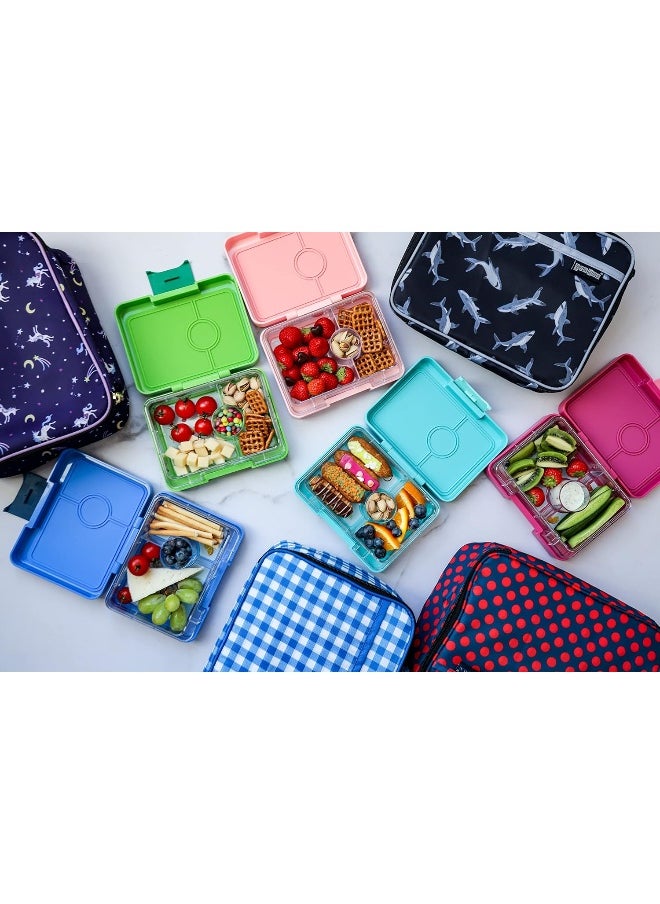Yumbox Jurassic Green Snack Box with Dinosaur Tray - 3-Compartment Bento 6.7x5.1x1.8 | Kid-Friendly | Healthy Snacks | BPA-Free & Easy Clean