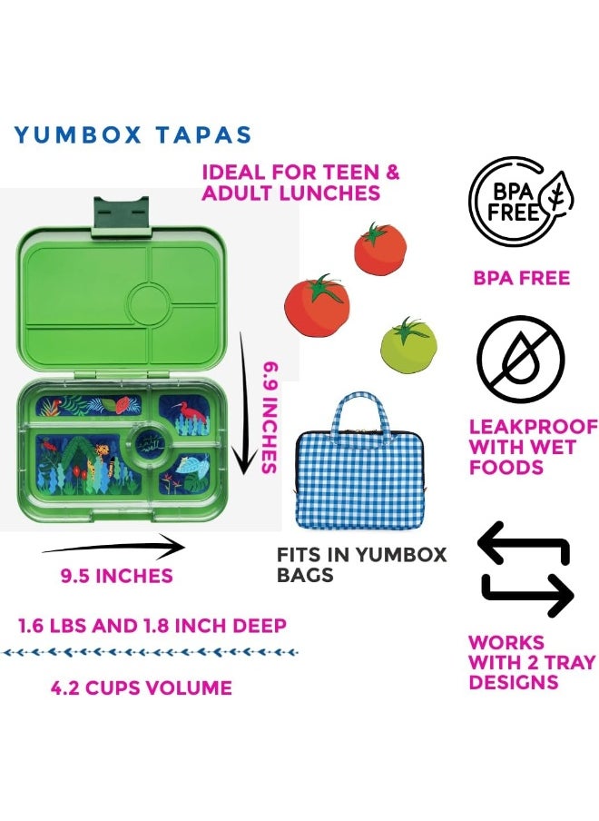 Yumbox Tapas XL Lunch Box, 5 Compartment Bento Box for Adults and Teenagers, Divided Lunch Box, Leak-proof Separate Compartments