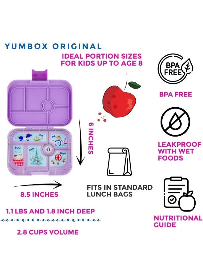 Yumbox Original Leakproof Bento Lunch Box Container for Kids (Lulu Purple)