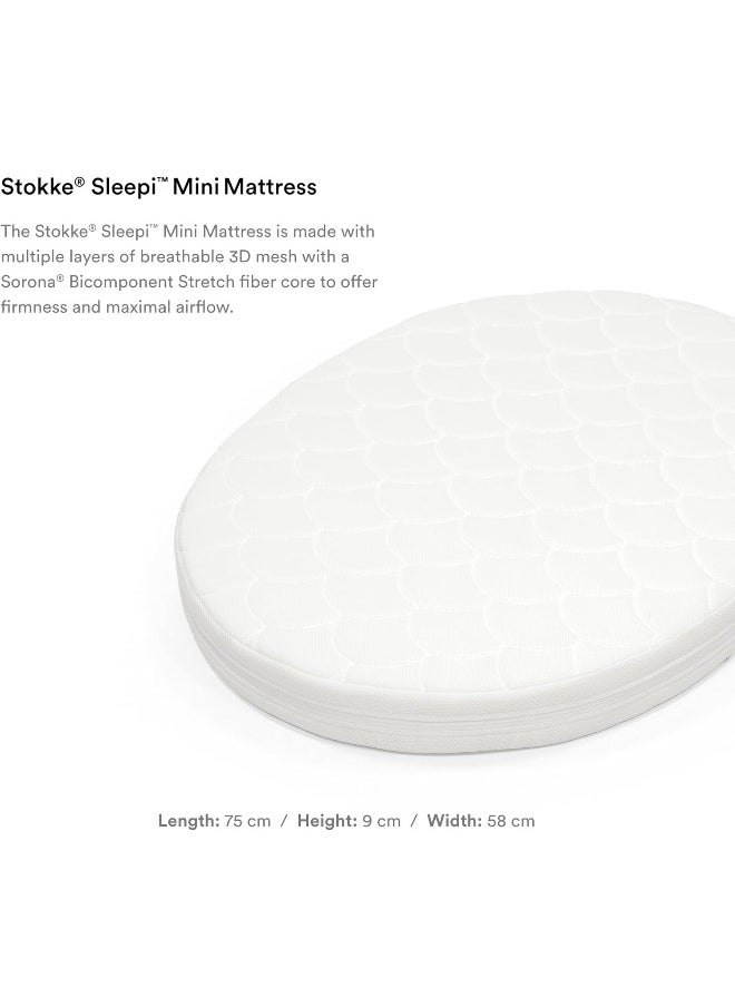 Sleepi Mini Mattress For Baby Crib Breathable 3D Mesh For Safe Sleep Comfort And Support Washable White