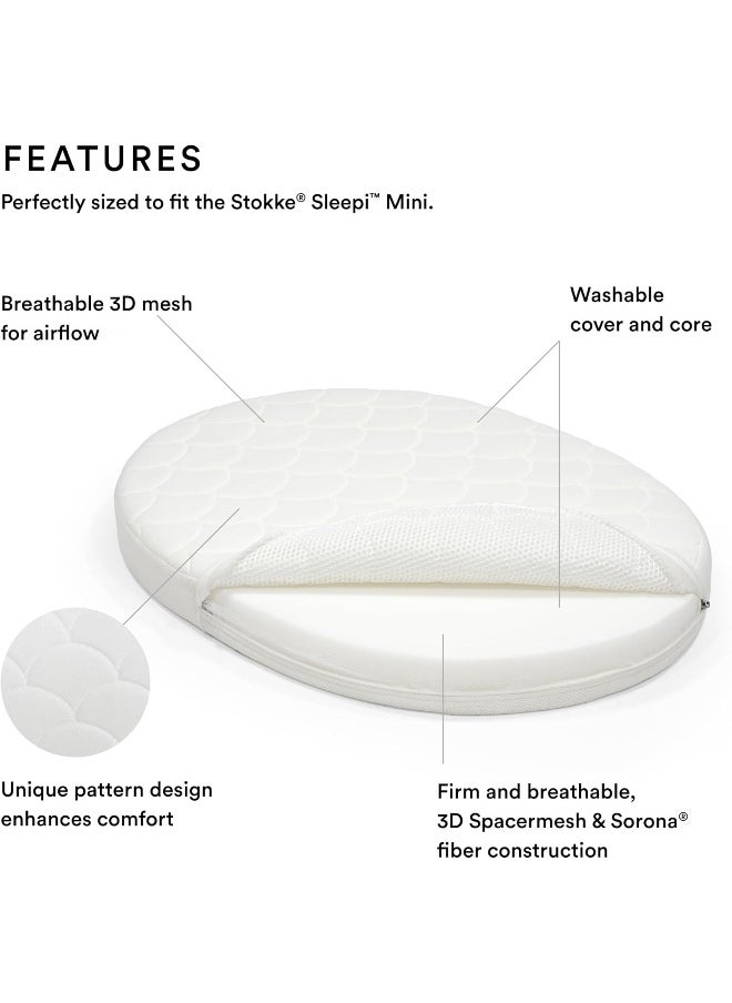 Sleepi Mini Mattress For Baby Crib Breathable 3D Mesh For Safe Sleep Comfort And Support Washable White