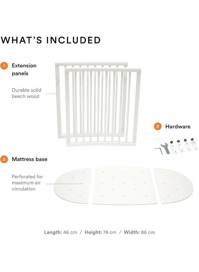 Sleepi Baby Bed Extension Convert Sleepi Mini Crib Into Sleepi Bed Suitable For Children Up To 3 Years Mattress Sold Separately Extends Bed To 127 Cm , 50 Inches  White
